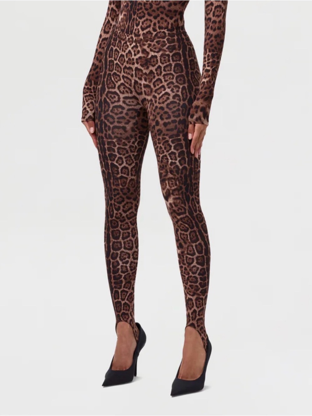 naked wardrobe Leopard-Print High-Waist Leggings - Brown/Black